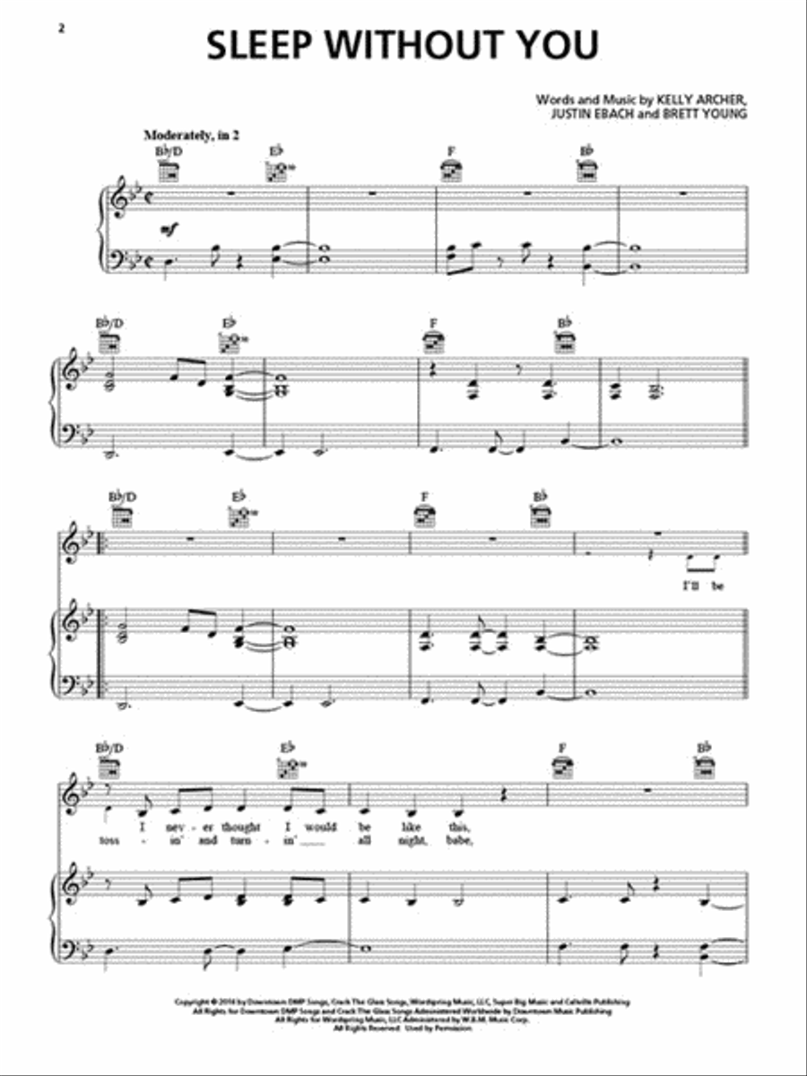 Sleep Without You Sleep Without You Piano, Vocal, Guitar scores gallery preview page 2
