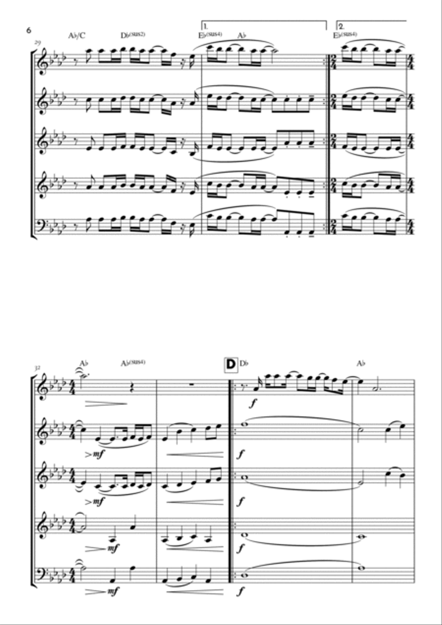 Goodness Of God Saxophone Quintet scores gallery preview page 6