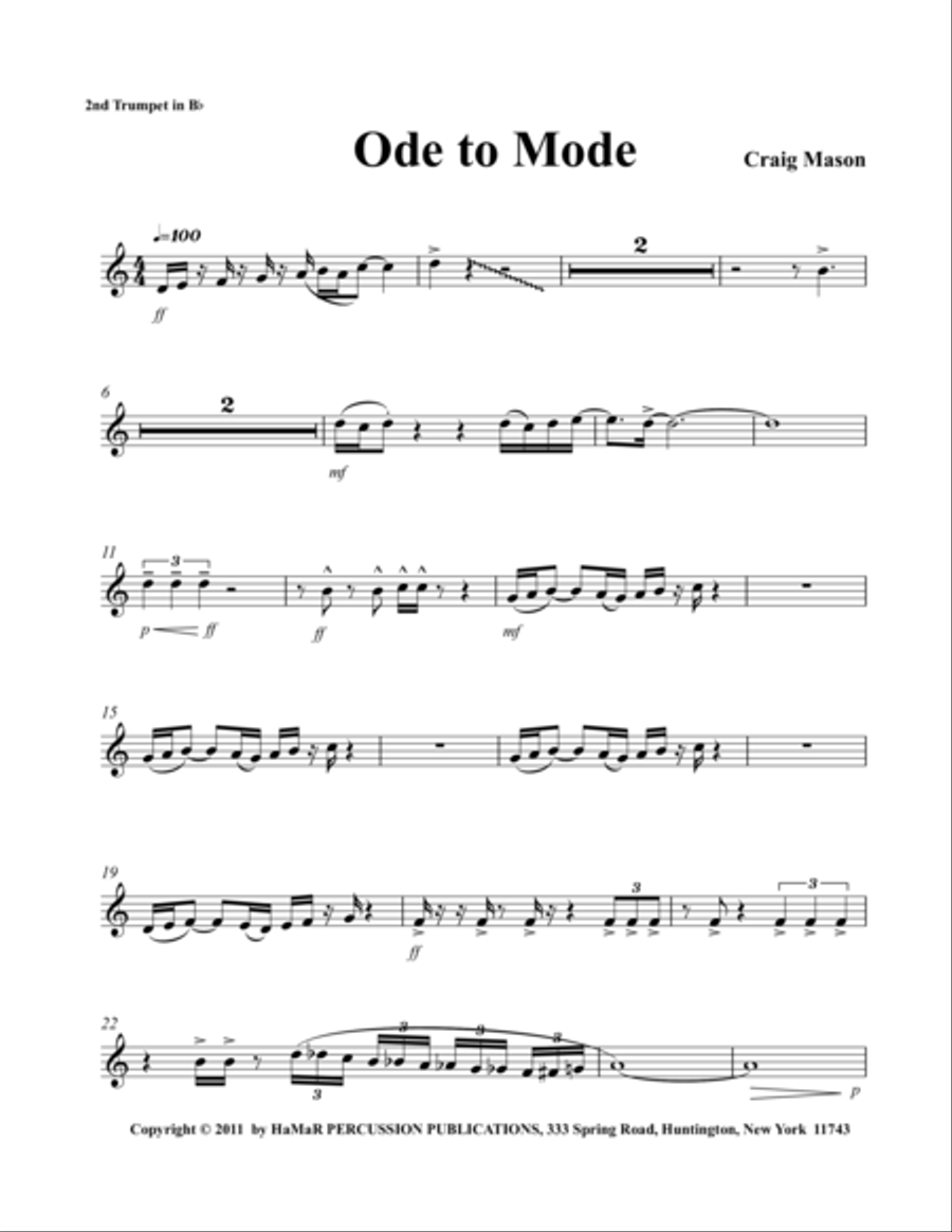 Ode to Mode Ode to Mode Baritone Saxophone scores gallery preview page 1