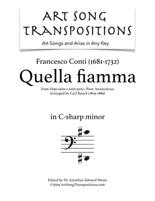 Book cover for CONTI: Quella fiamma (transposed to C-sharp minor, bass clef)