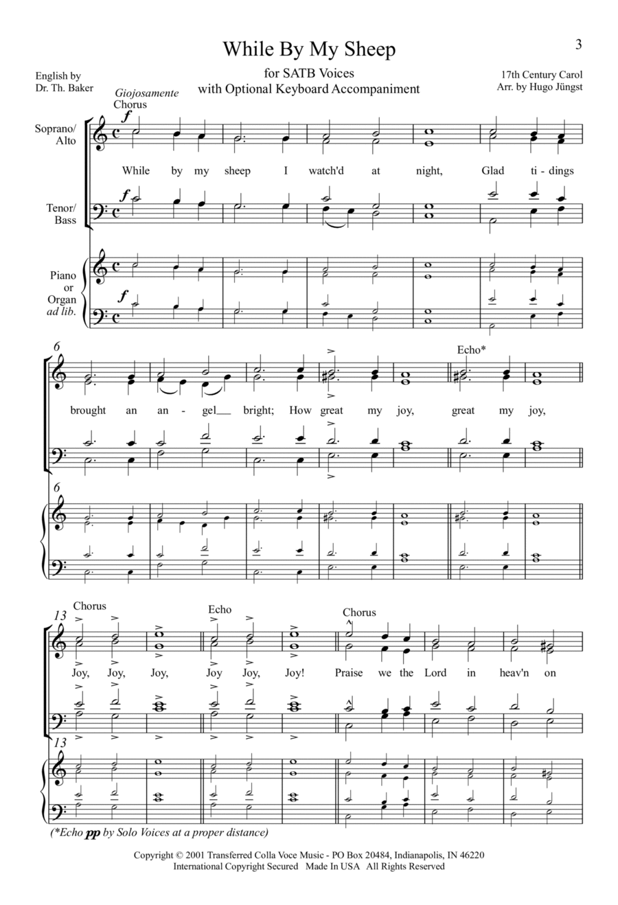 While By My Sheep 4-Part scores gallery preview page 1