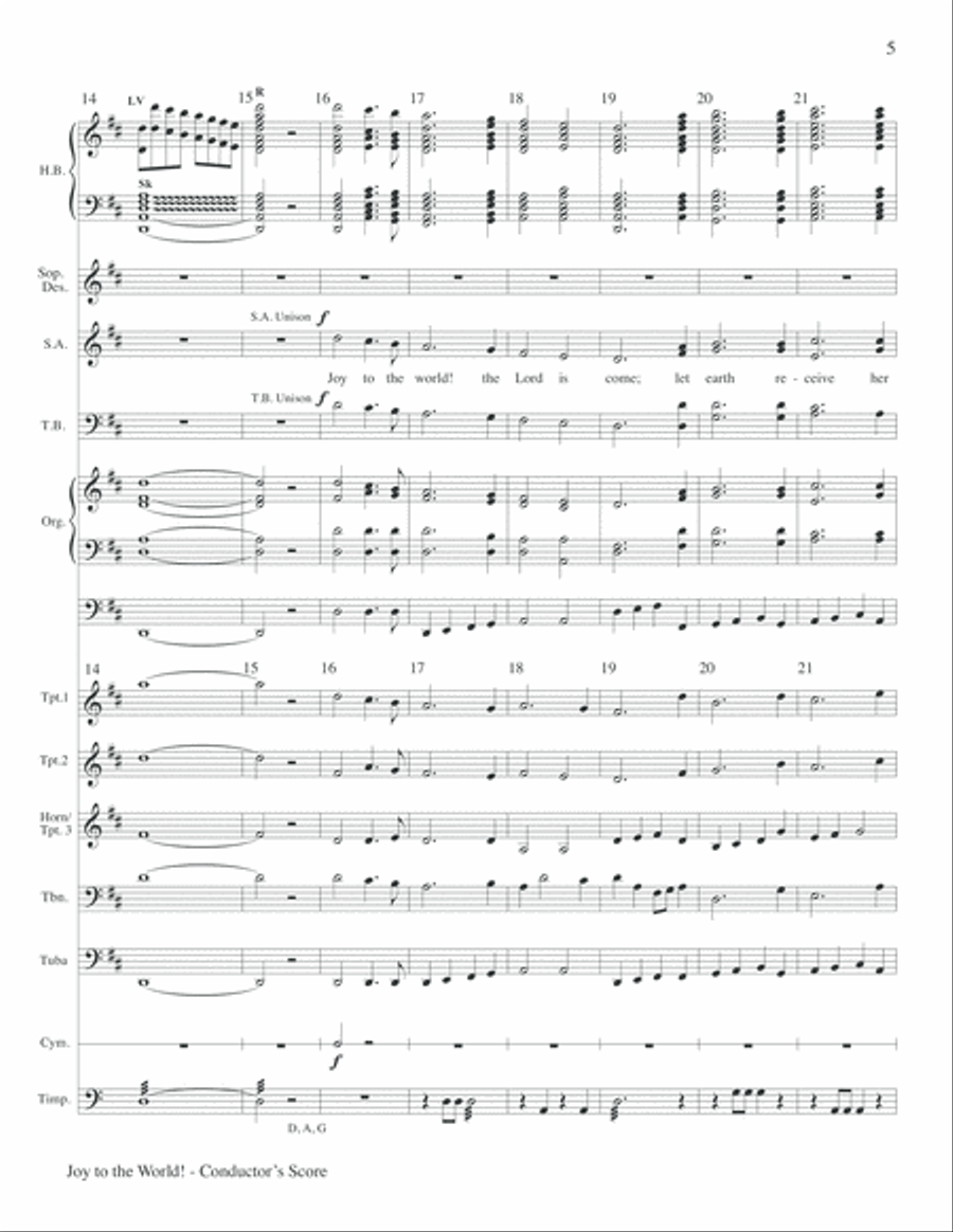 Joy to the World Handbell Choir scores gallery preview page 4