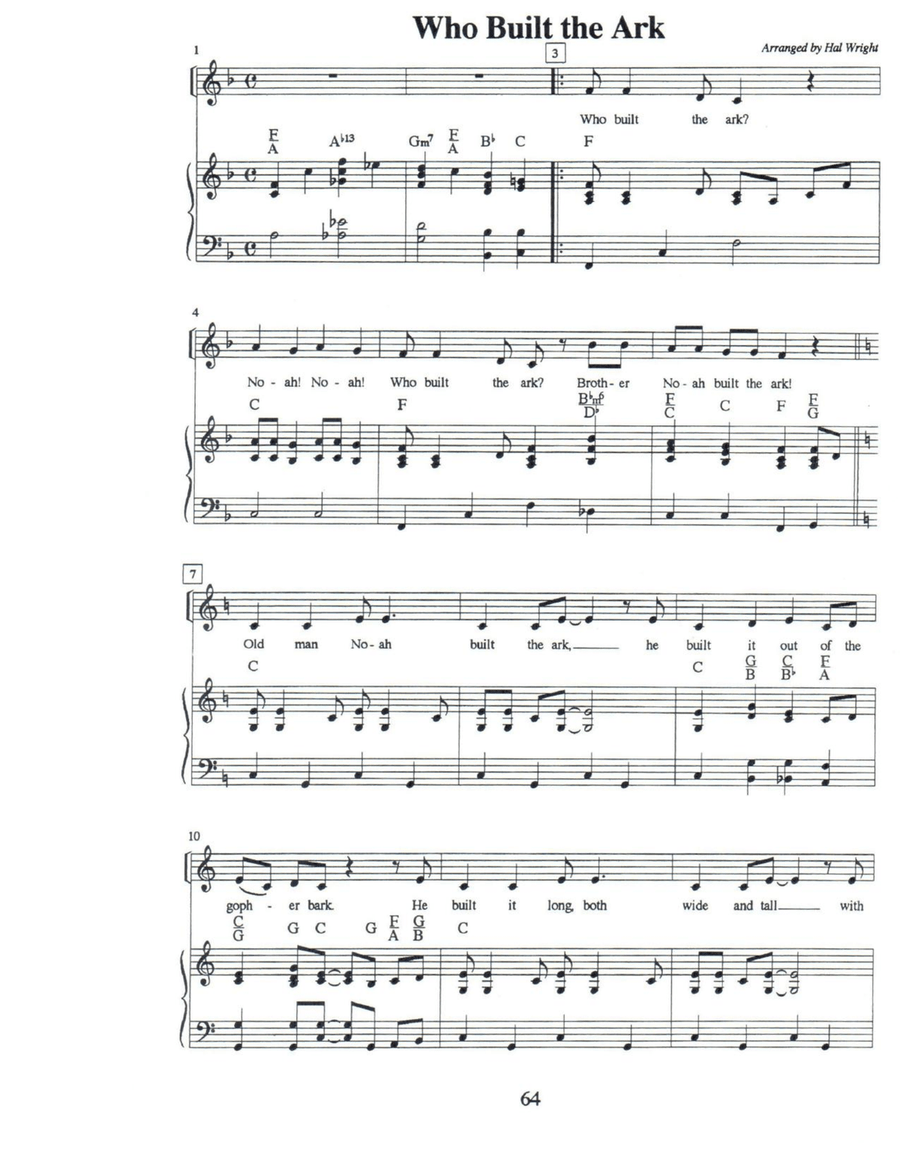 Who Built The Ark Piano, Vocal scores gallery preview page 1