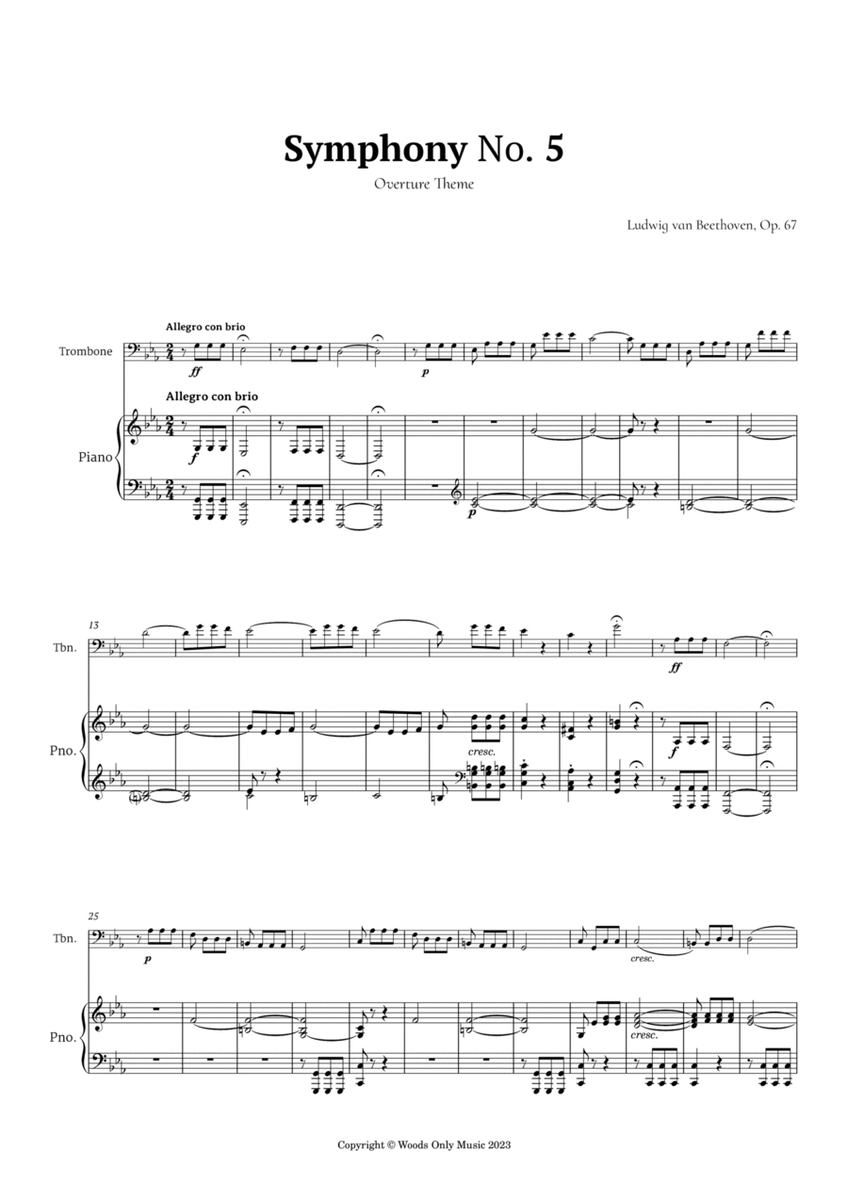 Symphony No. 5 by Beethoven for Trombone and Piano image number null