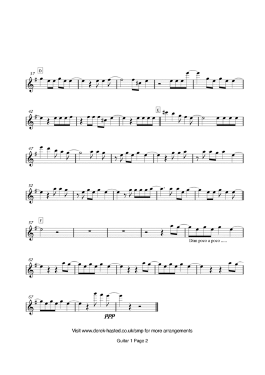 I Heard It Through The Grapevine Guitar Ensemble scores gallery preview page 4