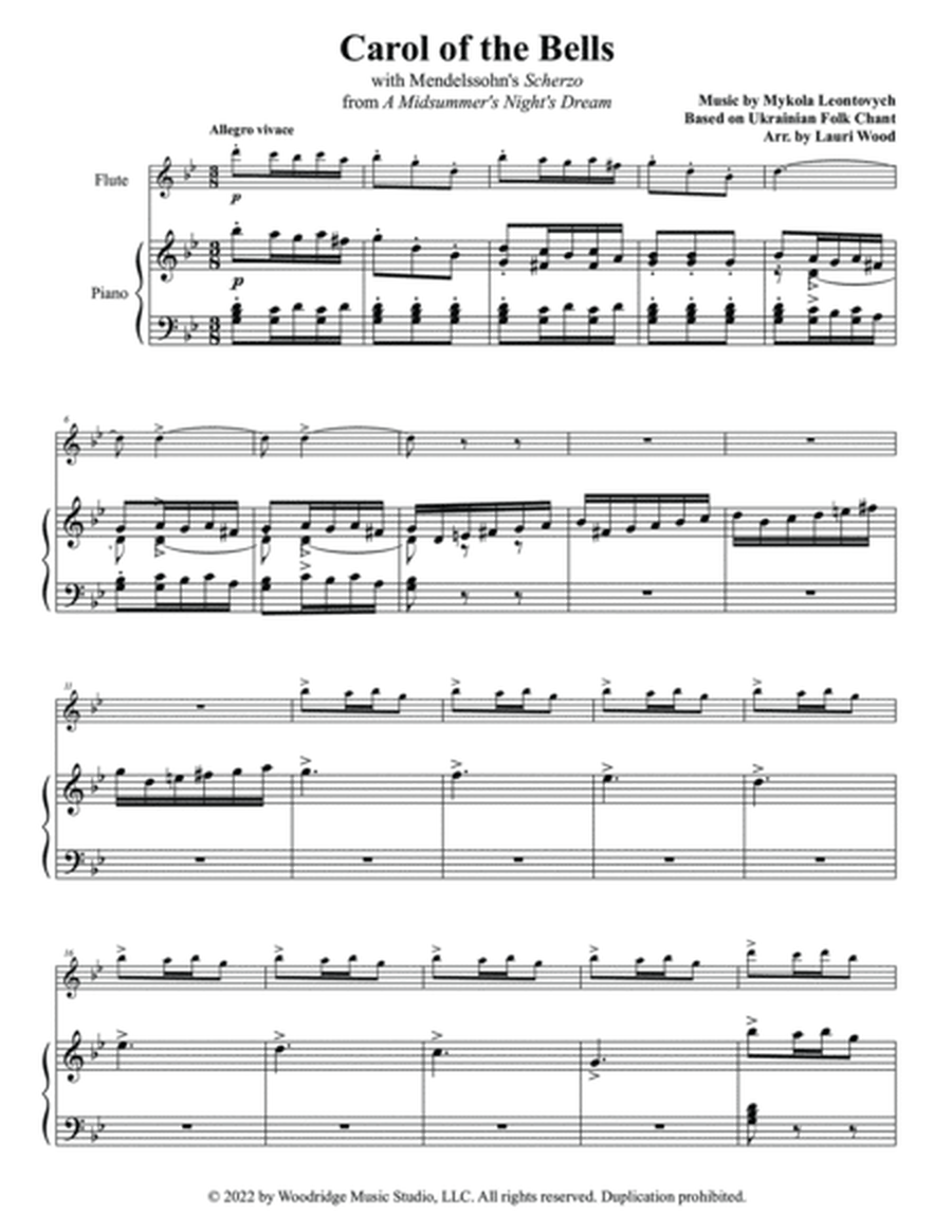 Carol of the Bells with Mendelssohn's Scherzo image number null