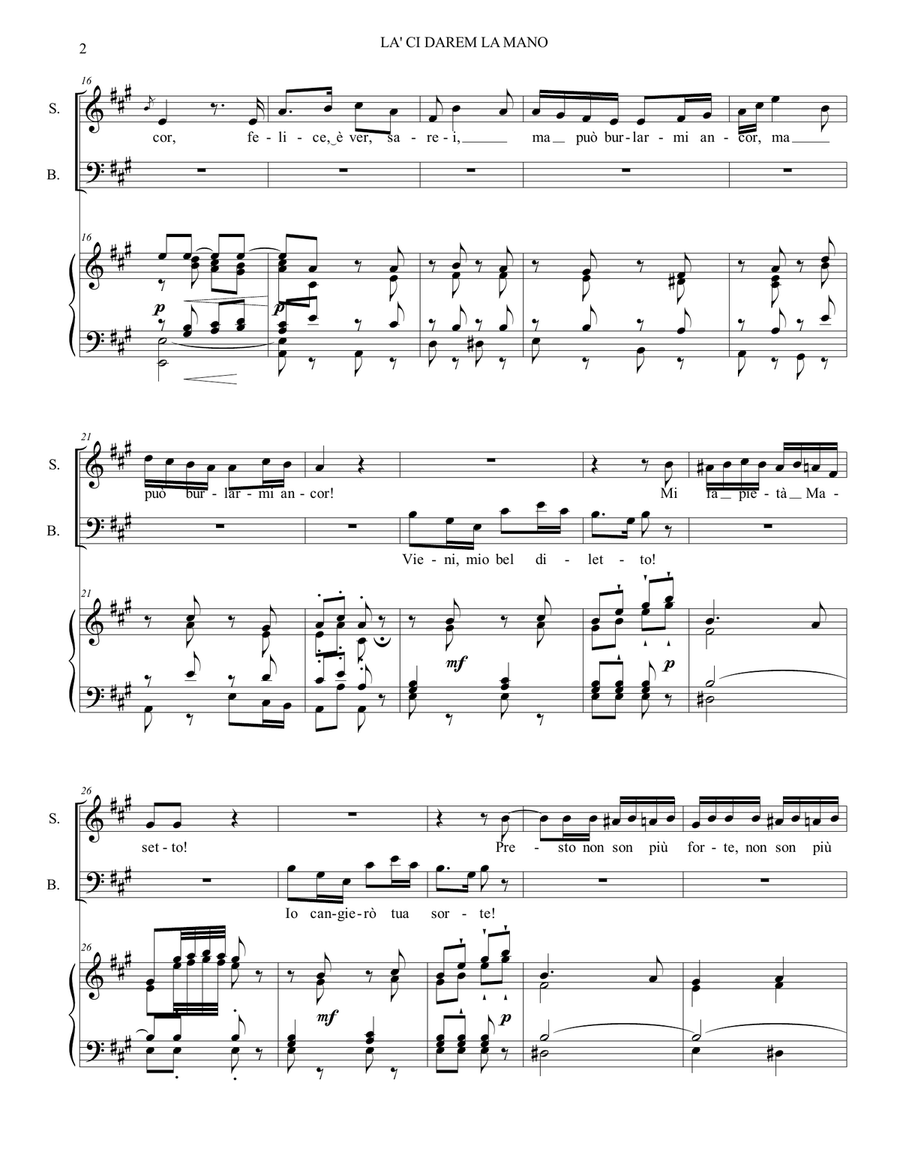 LA' CI DAREM LA MANO - From 