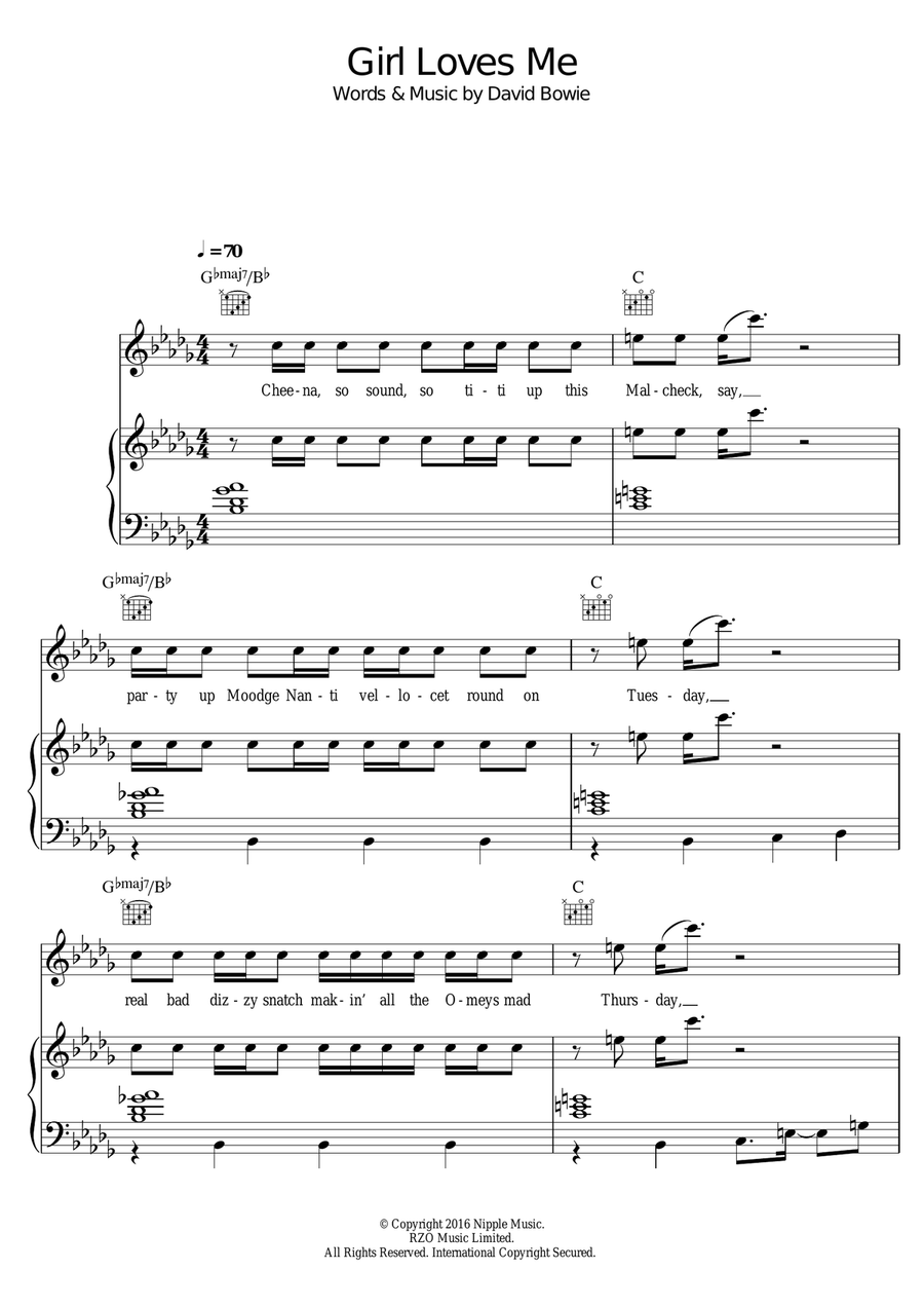 Girl Loves Me Girl Loves Me Piano, Vocal, Guitar scores gallery preview page 1