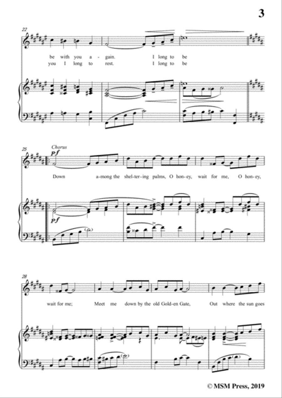 Abe Olman-Down Among the Sheltering Palms,in F sharp Major,for Voice&Piano Voice scores gallery preview page 5