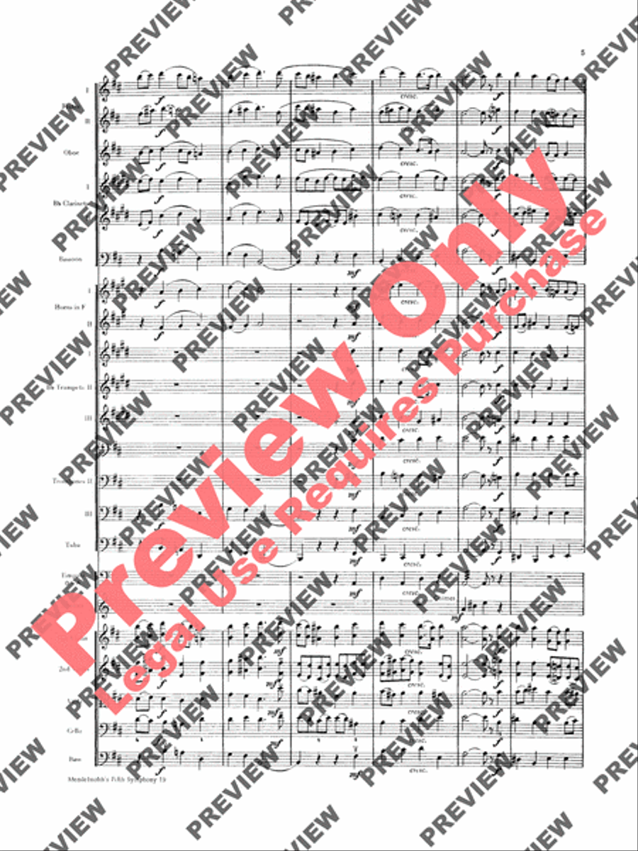 Mendelssohn's 5th Symphony Reformation, 4th Movement Full Orchestra scores gallery preview page 6