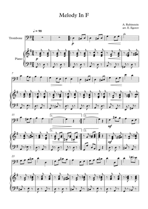Melody In F, Anton Rubinstein, For Trombone & Piano
