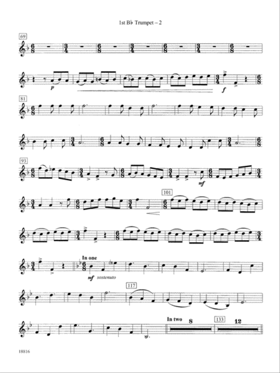 Canarios Fantasia: 1st B-flat Trumpet Concert Band scores gallery preview page 2