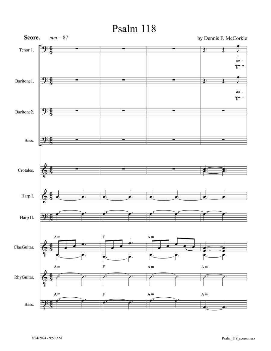 Psalm 118 - Score Only Small Ensemble scores gallery preview page 1