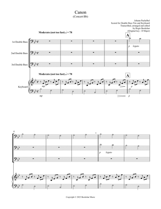 Canon (Pachelbel) (Bb) (Double Bass Trio, Keyboard)
