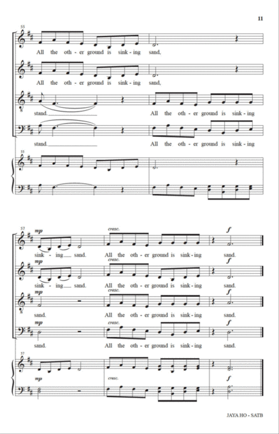 Jaya Ho (The Solid Rock) (arr. Diane Hannibal) 4-Part scores gallery preview page 10