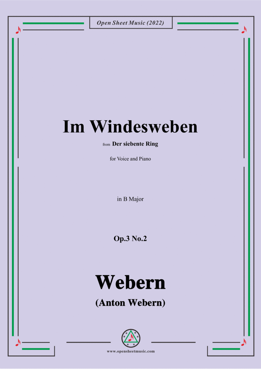 Webern-Im Windesweben,Op.3 No.2,in B Major Voice scores gallery preview page 1