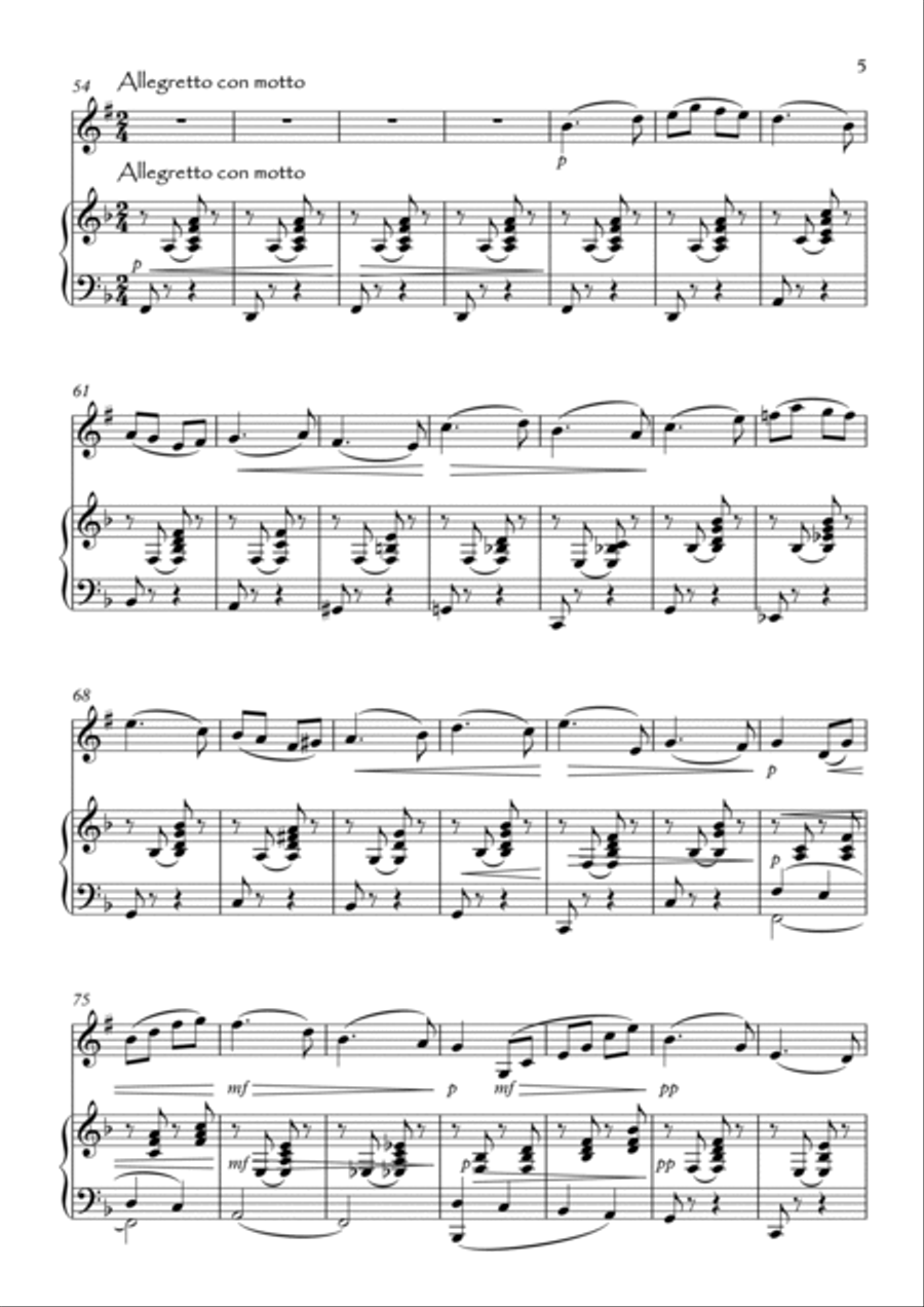 Four Short Pieces for Bass Clarinet Bass Clarinet scores gallery preview page 5