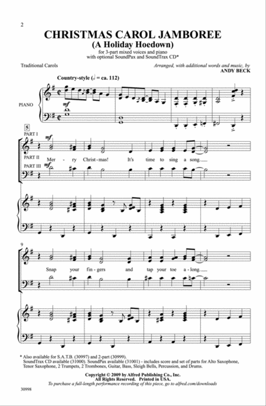 Christmas Carol Jamboree 3-Part scores gallery preview page 2