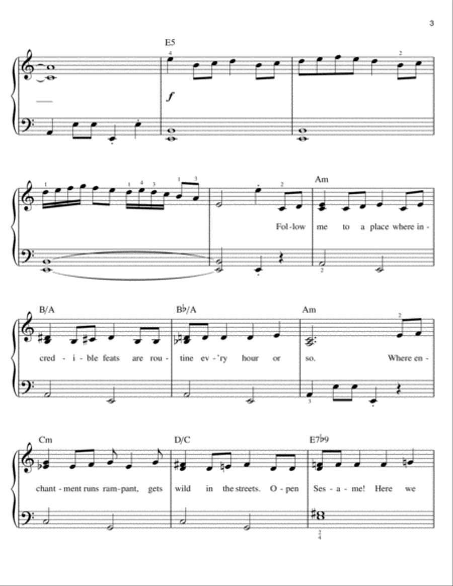 Arabian Nights (from Aladdin: The Broadway Musical) Easy Piano scores gallery preview page 3
