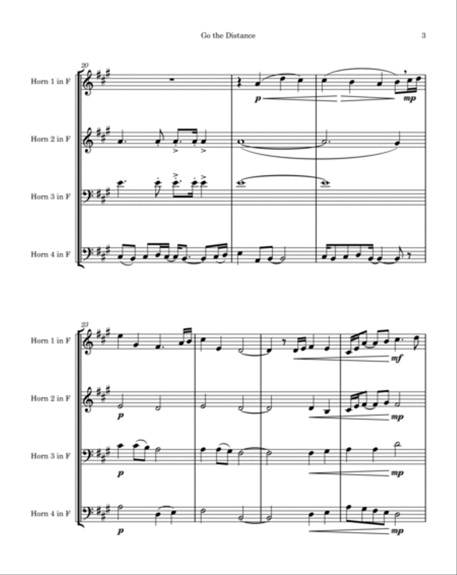 Go The Distance Brass Quartet scores gallery preview page 3