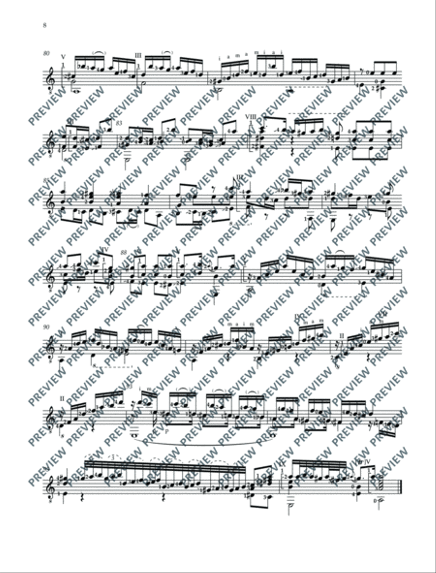 Präludium D minor (orig. C minor) / Fuge A minor (orig. G minor) Classical Guitar scores gallery preview page 9