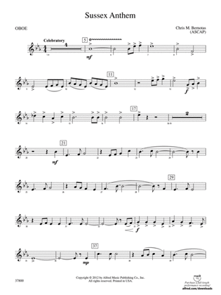 Sussex Anthem: Oboe