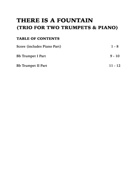 There is a Fountain (Trio for Two Trumpets and Piano) image number null