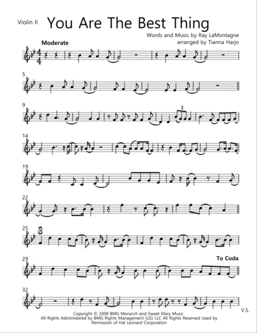 You Are The Best Thing String Quartet scores gallery preview page 3