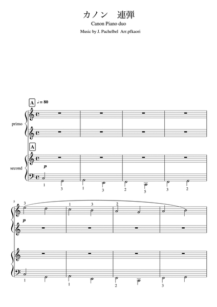"Canon" (Ddur) piano 4hands