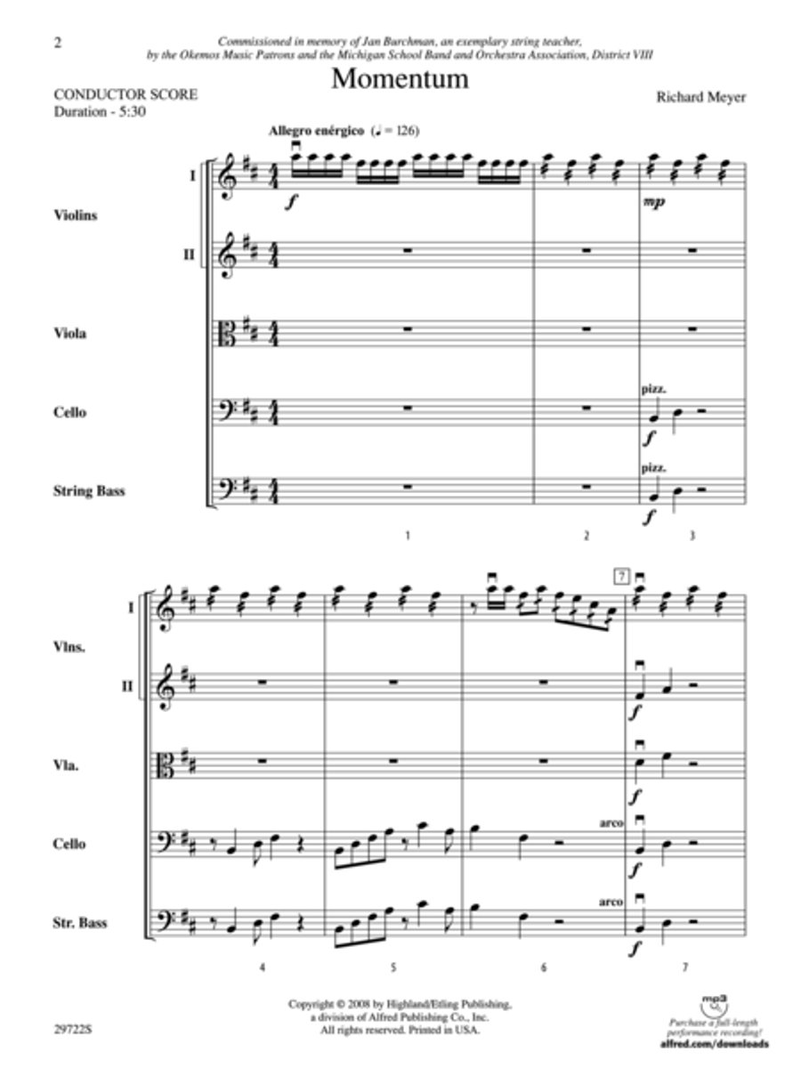 Momentum (Score only) String Orchestra scores gallery preview page 2