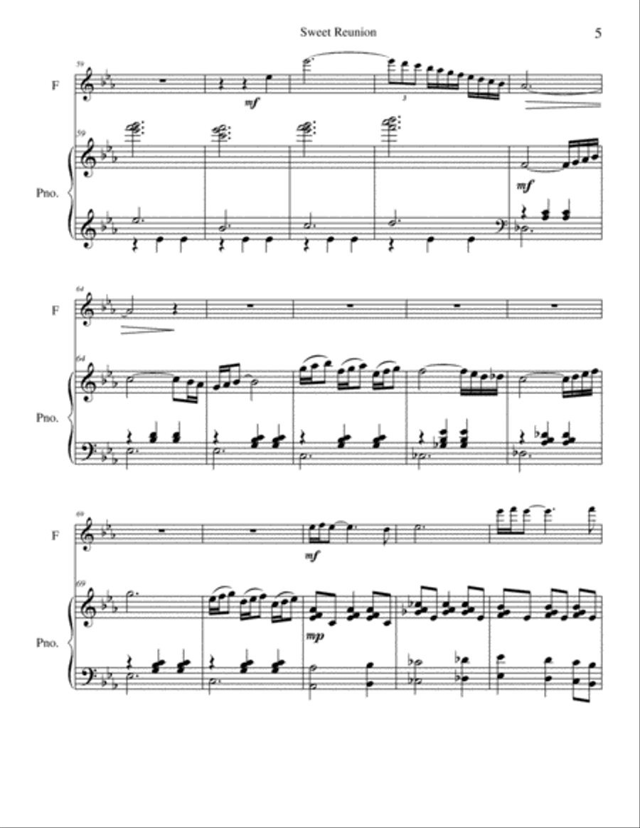 Sweet Reunion Flute Solo scores gallery preview page 5