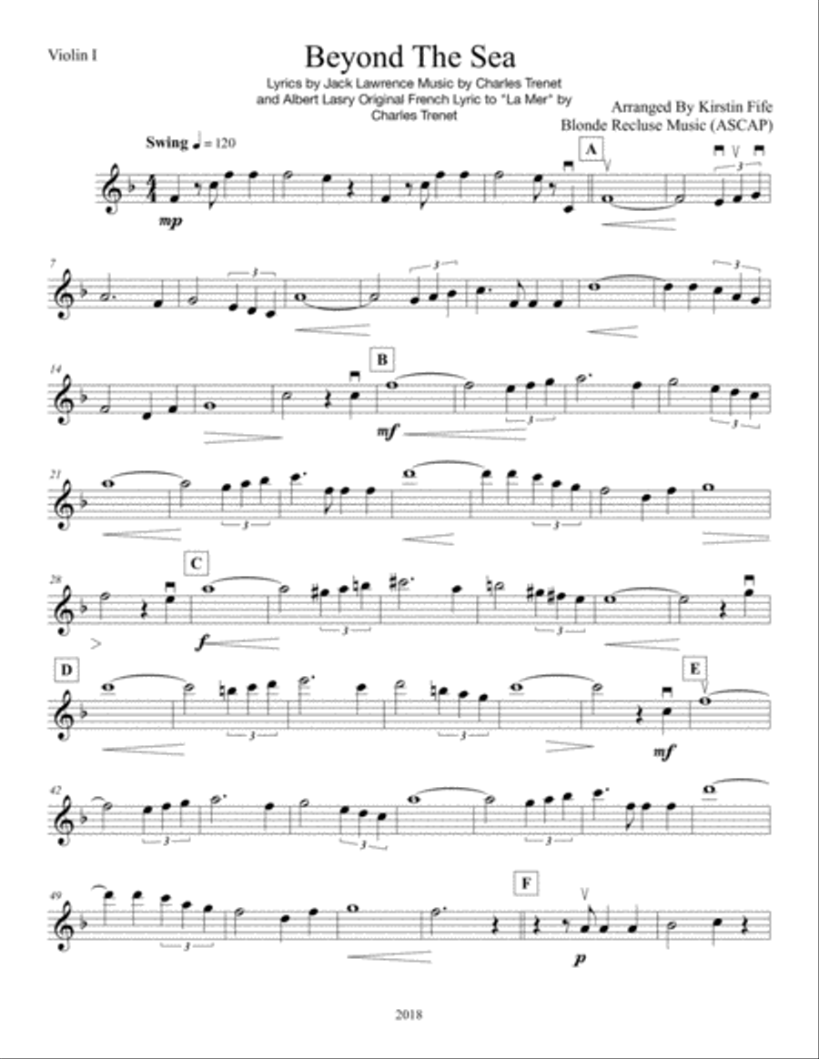 Beyond The Sea String Quartet scores gallery preview page 1