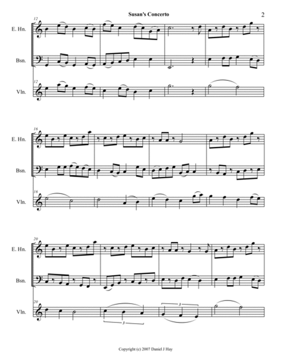 Susan's Concerto (Opus 383) - Violin, English Horn, and Bassoon -- Full Score - Score Only image number null