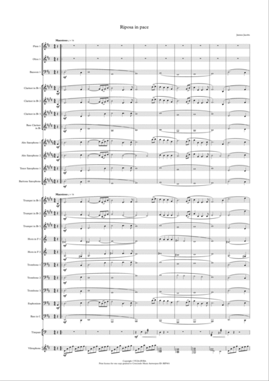 Riposa in Pace by Jannes Jacobs Concert Band scores gallery preview page 2