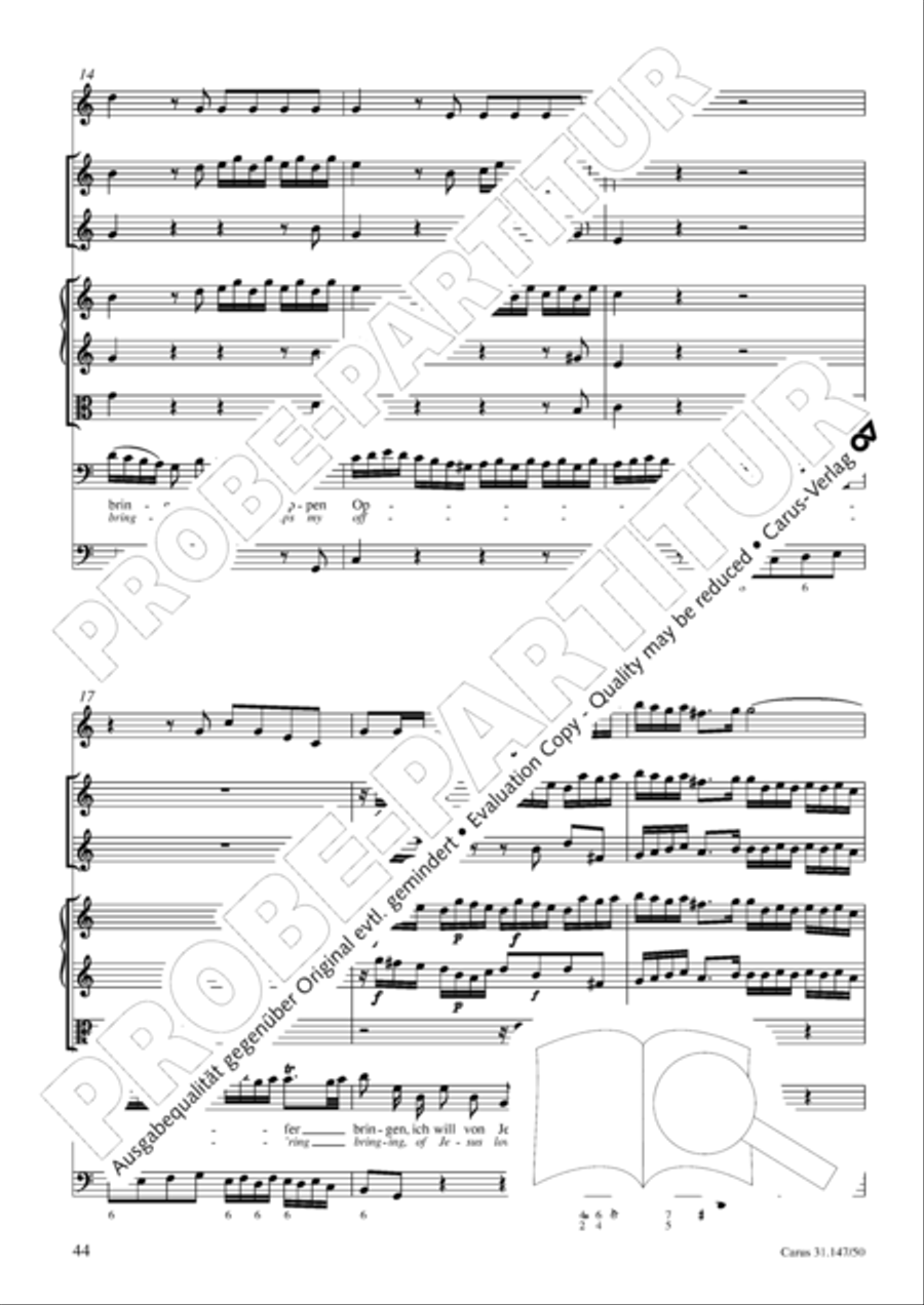 Heart and mouth and thought and action (Herz und Mund und Tat und Leben) (Herz und Mund und Tat und Leben) 4-Part scores gallery preview page 45