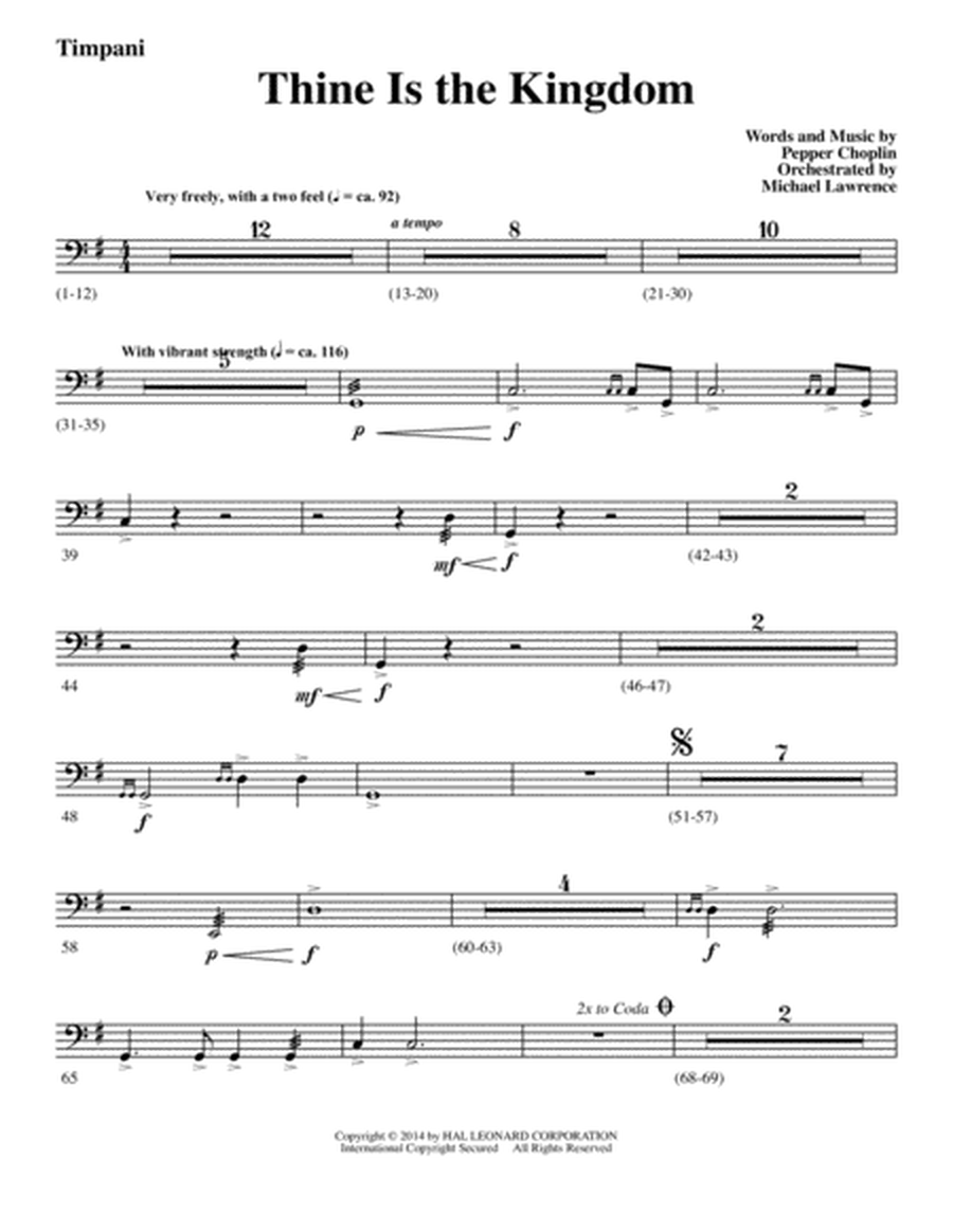 Our Father - A Journey Through The Lord's Prayer - Timpani