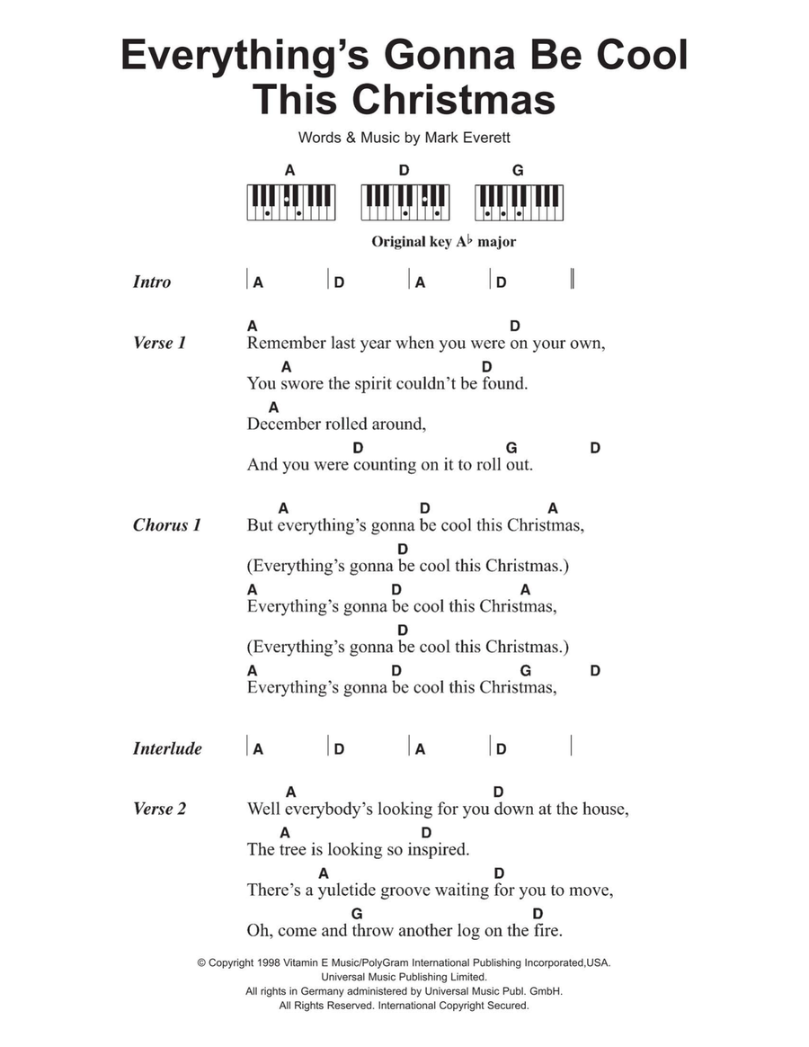 Everything's Gonna Be Cool This Christmas Piano scores gallery preview page 1