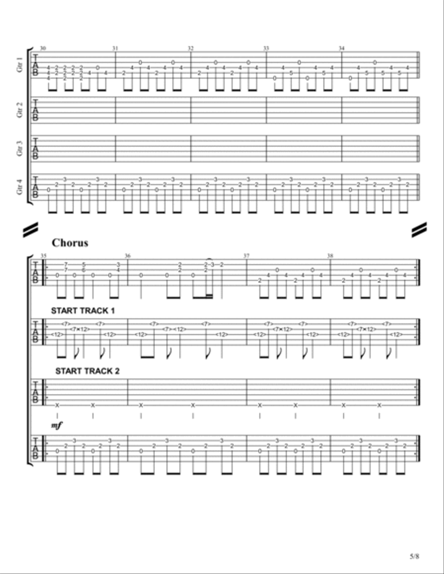 Goodbye Blue Sky Goodbye Blue Sky Guitar Tablature scores gallery preview page 5