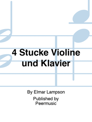 Book cover for 4 Stücke Violine und Klavier