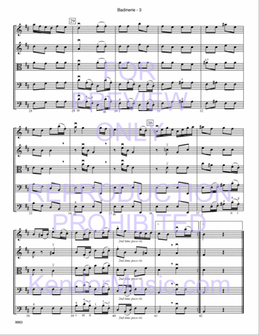 Badinerie (from Orchestral Suite No. 2 In B Minor) (Full Score) String Orchestra scores gallery preview page 4