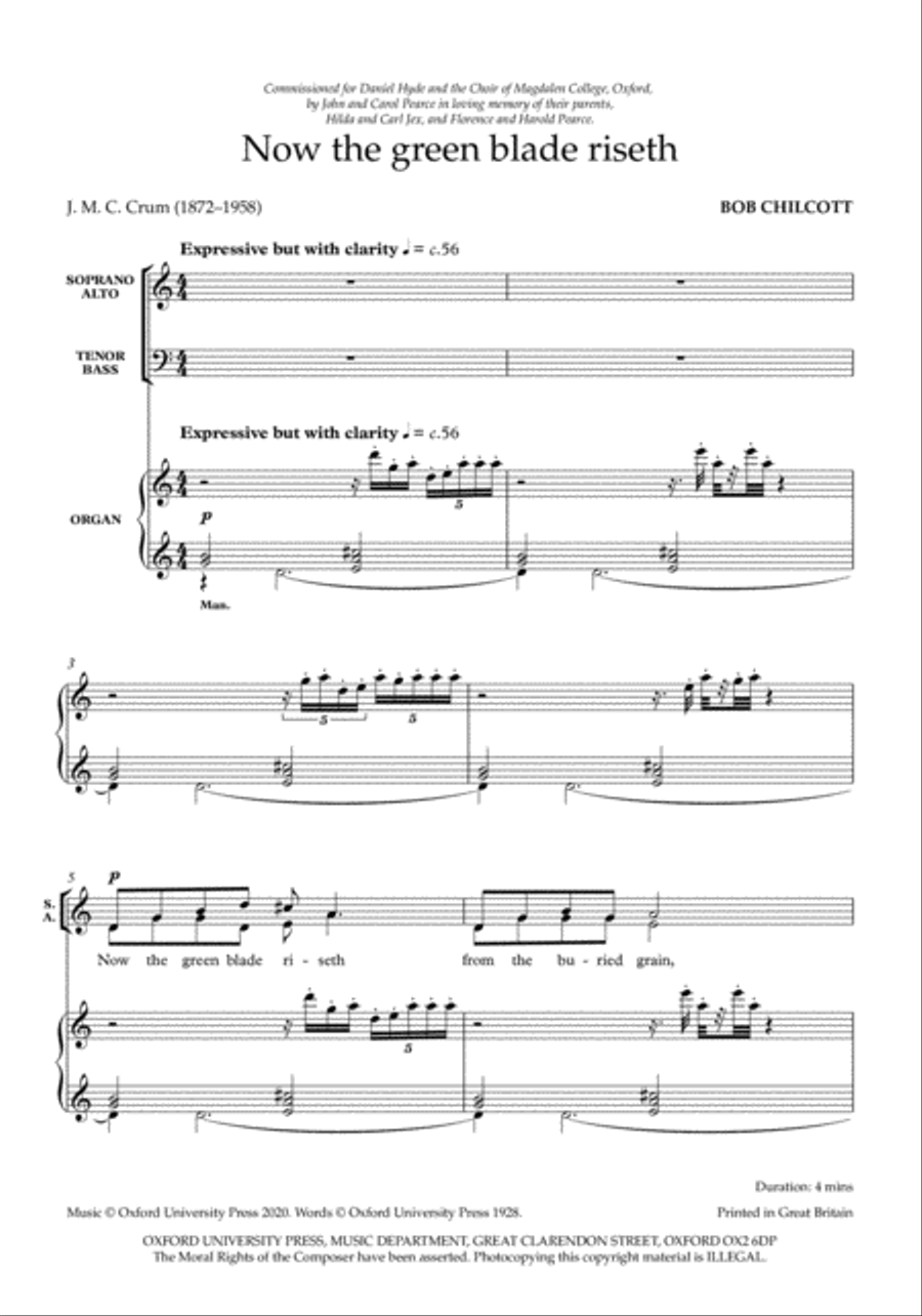 Now the green blade riseth 4-Part scores gallery preview page 2