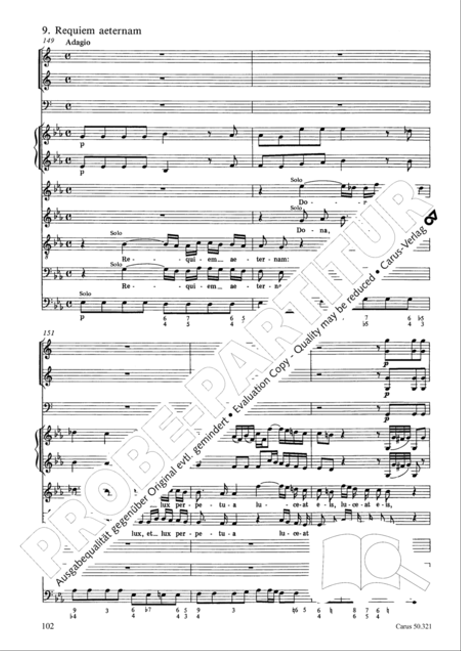 Requiem in C minor 4-Part scores gallery preview page 108
