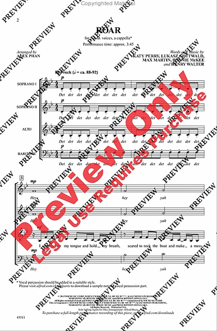 Roar Roar 3-Part scores gallery preview page 2