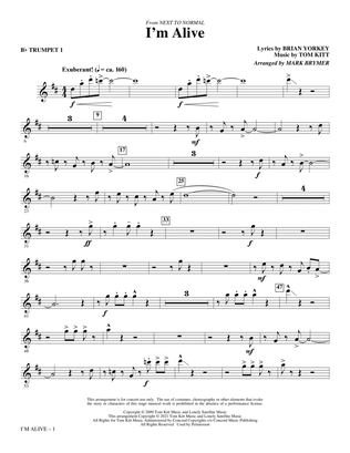 I'm Alive (from Next To Normal) (arr. Mark Brymer) - Bb Trumpet 1