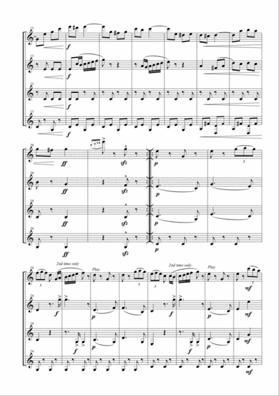 Champagne Galop for Clarinet Quartet Clarinet Quartet scores gallery preview page 4