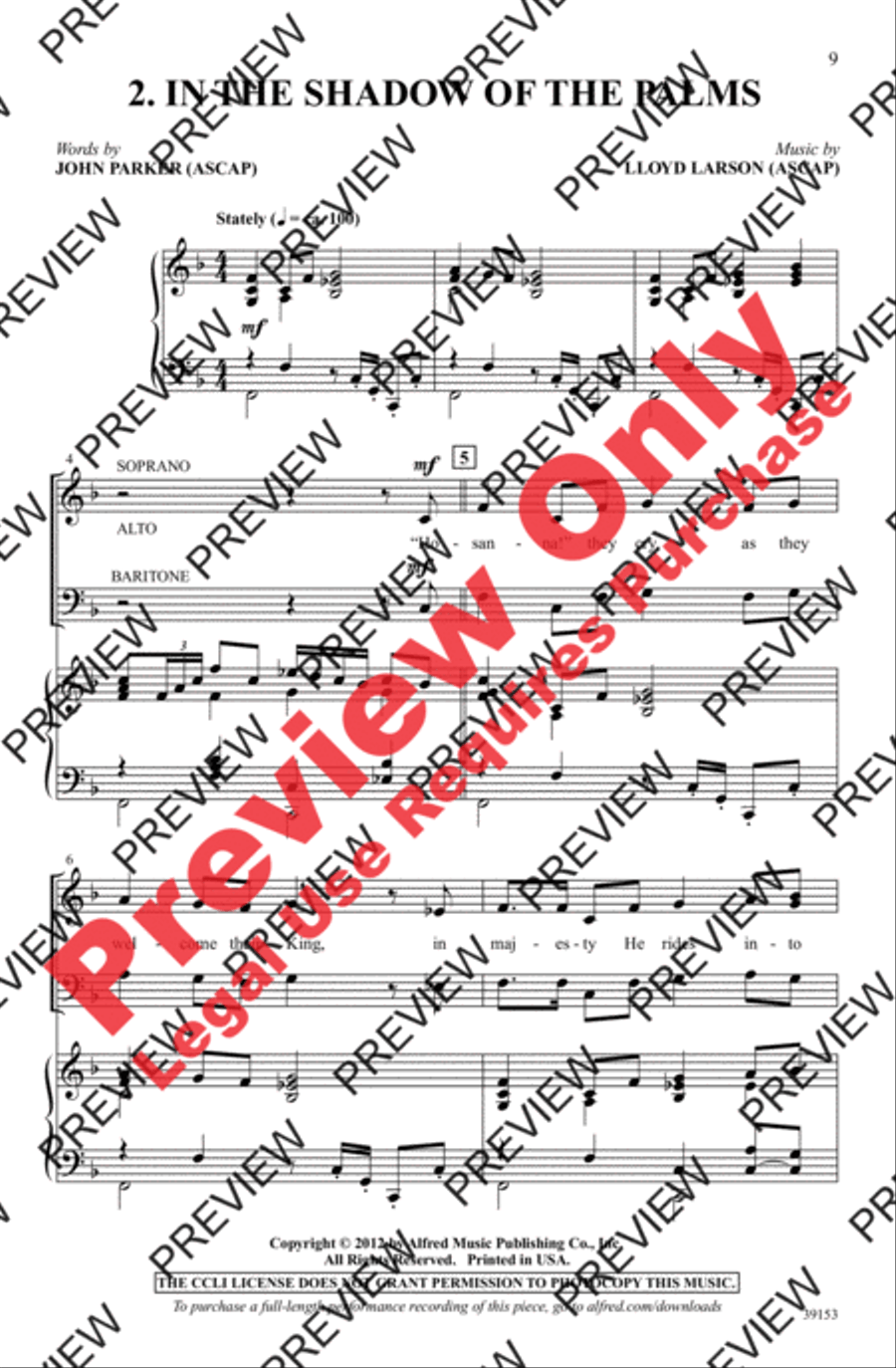 Two Anthems for Palm Sunday 3-Part scores gallery preview page 9