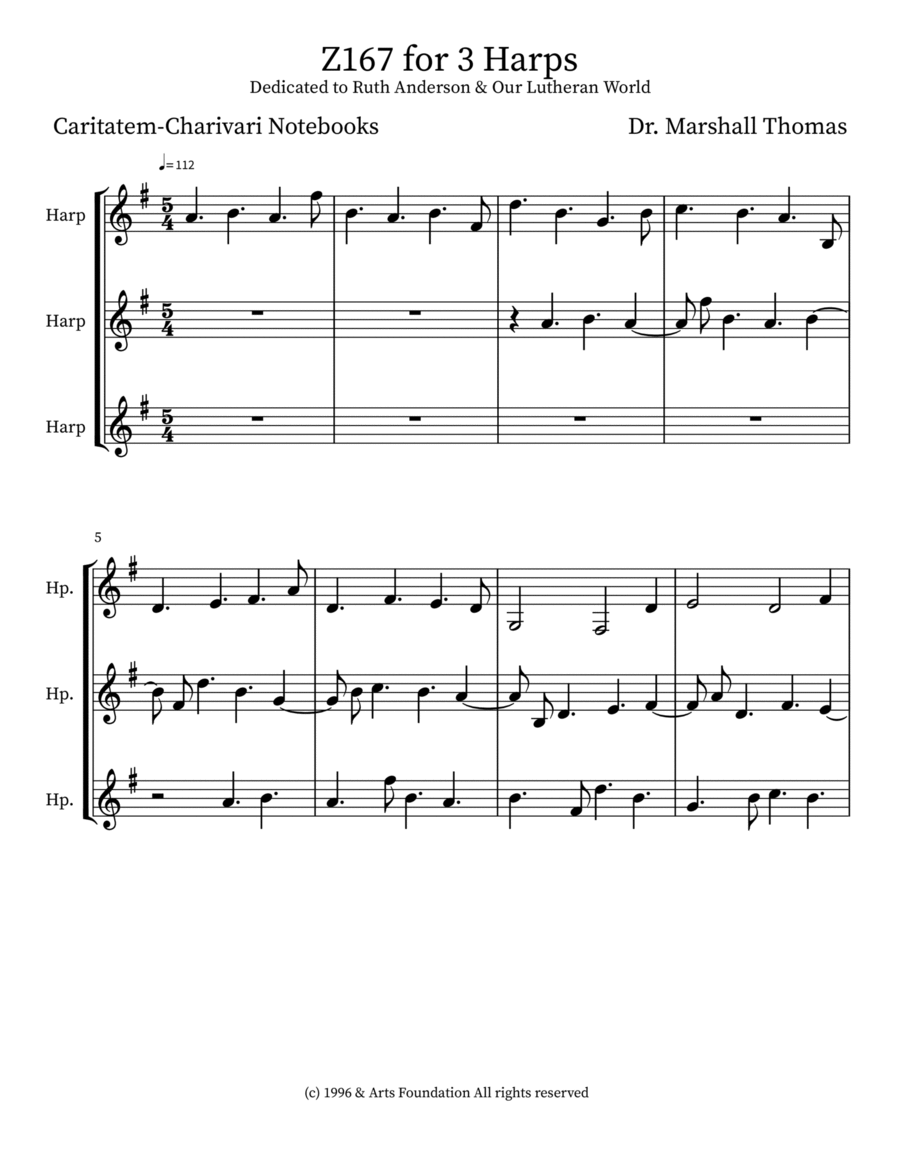 Z167 for 3 Harps Harmonica scores gallery preview page 1