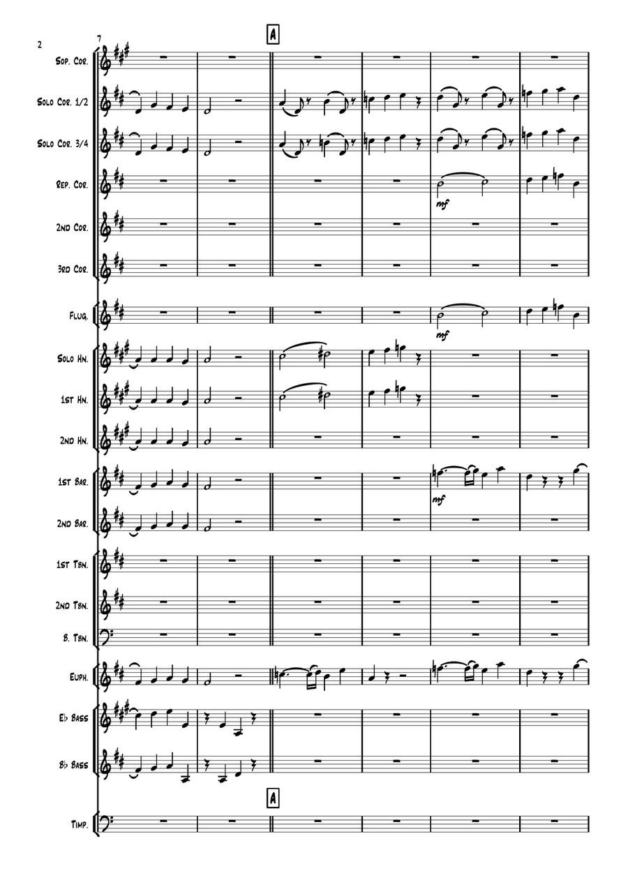 Haydn Symphony 104 Movement 2 for brass band Brass Band scores gallery preview page 2