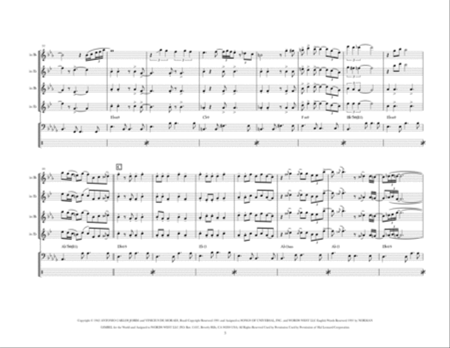 The Girl From Ipanema (Garota De Ipanema) Saxophone Quartet scores gallery preview page 4