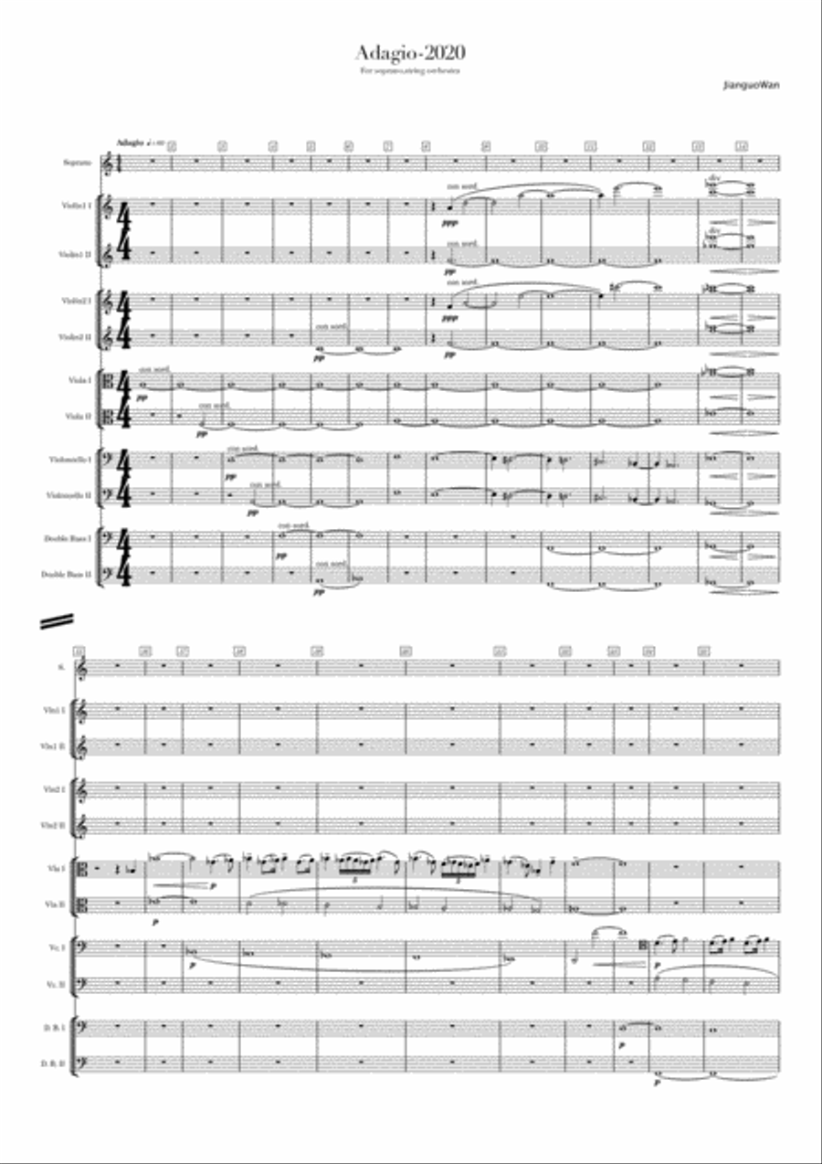 Adagio-2020 Adagio-2020 String Orchestra scores gallery preview page 1